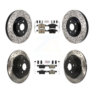 Front Ceramic Rear Semi-Metallic Pad Drill Slot Disc Brake Rotor Kit For Lincoln MKZ 2.0L KDA-103151