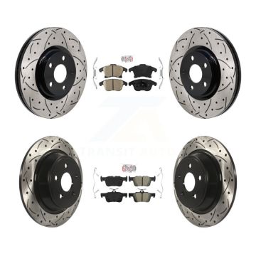 Front Ceramic Rear Semi-Metallic Pad Drill Slot Disc Brake Rotor Kit For Lincoln MKZ 2.0L KDA-103152