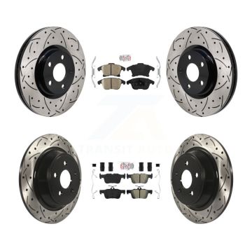 Front Ceramic Rear Semi-Metallic Pad Drill Slot Disc Brake Rotor Kit For Lincoln MKZ 2.0L KDA-103153