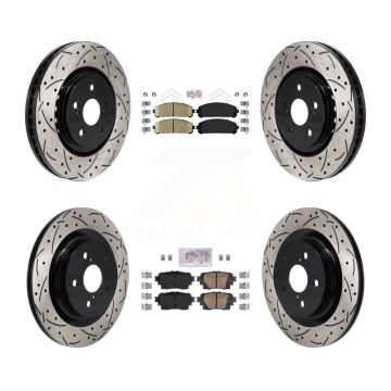 Front Rear Ceramic Pad Drill Slot Disc Brake Rotor Kit For Toyota Sienna RAV4 Prime Lexus KDA-103154