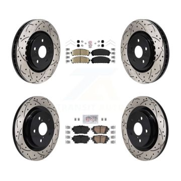 Front Rear Ceramic Pad Drill Slot Disc Brake Rotor Kit For Toyota Sienna RAV4 Prime Lexus KDA-103155