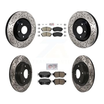Front Rear Ceramic Pad Coat Drill Slot Disc Brake Rotor Kit For 2021 Mazda 6 Turbocharged KDA-103162