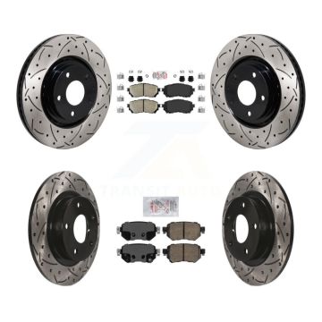 Front Rear Ceramic Pad Coat Drill Slot Disc Brake Rotor Kit For 2021 Mazda 6 Turbocharged KDA-103163