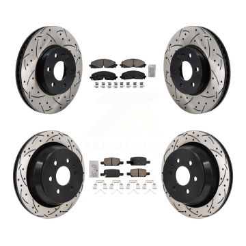 Front Rear Ceramic Pad Drill Slot Disc Brake Rotors Kit For Chevrolet Colorado GMC Canyon KDA-103164