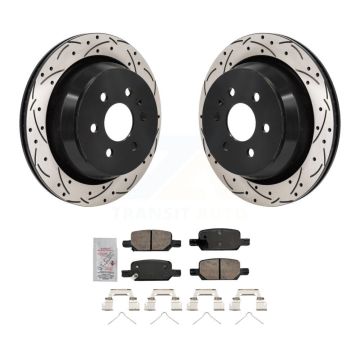 Rear Drilled Slot Brake Rotor Ceramic Pad Kit For 2021-2022 Chevrolet Colorado GMC Canyon KDA-103189