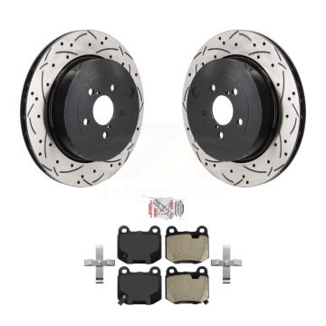 Rear Coated Drilled Slot Disc Brake Rotors Semi-Metallic Pad Kit For Subaru BRZ Toyota 86 KDA-103208