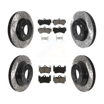 Front Rear Disc Brake Rotors And Ceramic Pads Kit (6Pc) For Volkswagen Touareg KDC-100002