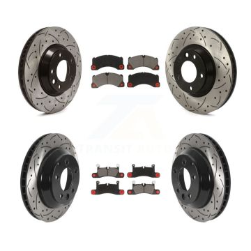Front Rear Disc Brake Rotors And Ceramic Pads Kit (6Pc) For Porsche Cayenne KDC-100003