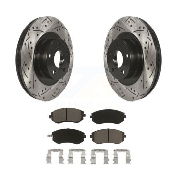 Front Drilled Slot Brake Rotor Ceramic Pad Kit For Subaru Outback Forester Impreza Legacy KDC-100010