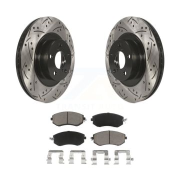 Front Drill Slot Brake Rotor Ceramic Pad Kit For Subaru Forester Impreza XV Crosstrek BRZ KDC-100012