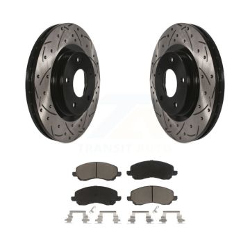 Front Drilled Slot Brake Rotors Ceramic Pad Kit For Mitsubishi Jeep RVR Outlander Patriot KDC-100025