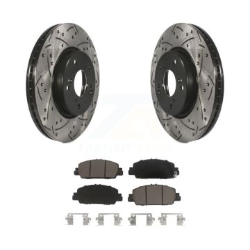 Front Coated Drilled Slotted Disc Brake Rotors And Ceramic Pads Kit For Honda HR-V Accord KDC-100030