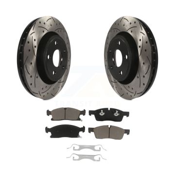 Front Drilled Slot Brake Rotor & Ceramic Pad Kit For Jeep Grand Cherokee Dodge Durango WK KDC-100032