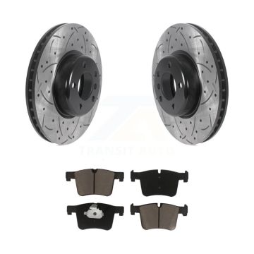 Front Coated Drilled Slotted Disc Brake Rotors And Ceramic Pad Kit For BMW 335i xDrive GT KDC-100039