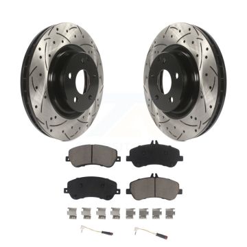 Front Coated Drill Slot Disc Brake Rotors Ceramic Pad Kit For Mercedes-Benz GLK350 GLK250 KDC-100055