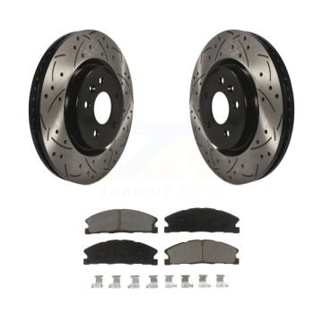 Front Drill Slot Brake Rotors Ceramic Pad Kit For 13 Ford Explorer With Heavy Duty Brakes KDC-100060
