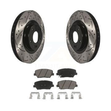 Front Drill Slot Disc Brake Rotors Ceramic Pad Kit For Hyundai Santa Fe Sport Kia Sorento KDC-100064