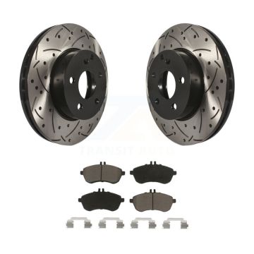 Front Coated Drill Slot Disc Brake Rotor Ceramic Pad Kit For Mercedes-Benz C300 C250 C230 KDC-100075