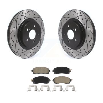 Front Coated Drilled Slot Disc Brake Rotor & Ceramic Pad Kit For Subaru Crosstrek Impreza KDC-100082