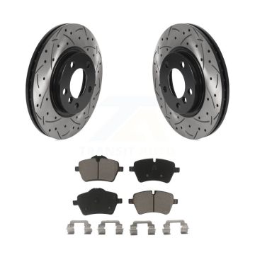 Front Coat Drill Slot Disc Brake Rotor Ceramic Pad Kit For Mini Cooper Countryman Paceman KDC-100083