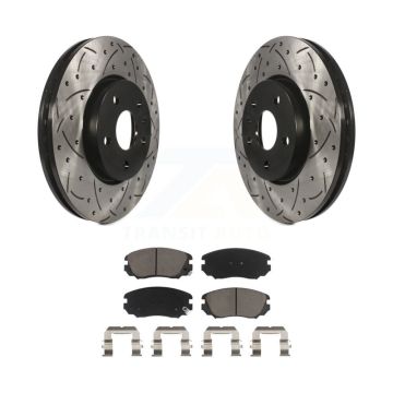 Front Drill Slot Disc Brake Rotor Ceramic Pad Kit For Chevrolet Equinox GMC Terrain Buick KDC-100088