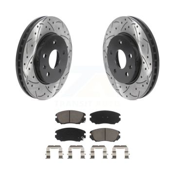 Front Drilled Slot Brake Rotors Ceramic Pad Kit For Chevrolet Malibu Buick Regal LaCrosse KDC-100089