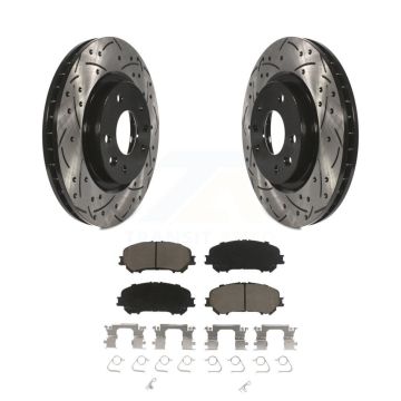 Front Coated Drilled Slot Disc Brake Rotor Ceramic Pad Kit For Nissan Rogue Sport Qashqai KDC-100096