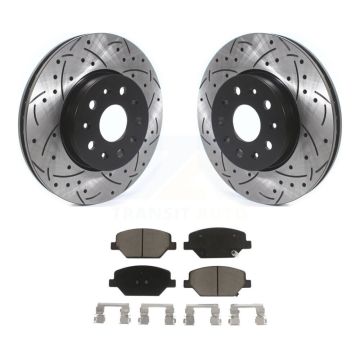 Front Drill Slot Brake Rotor Ceramic Pad Kit For Chevrolet Camaro Without Brembo Calipers KDC-100101