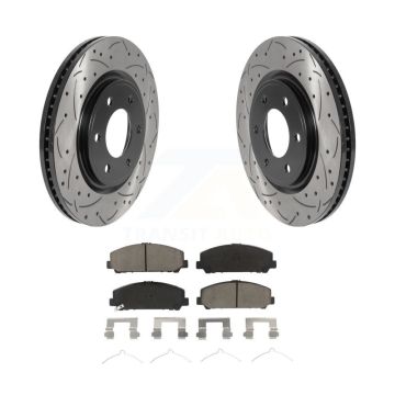 Front Drilled Slot Brake Rotor Ceramic Pad Kit For Nissan TITAN INFINITI Armada QX80 QX56 KDC-100105