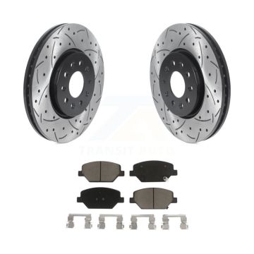 Front Drill Slot Disc Brake Rotor Ceramic Pad Kit For Chevrolet Equinox GMC Terrain Buick KDC-100106