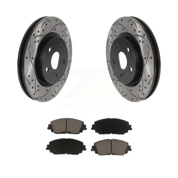 Front Drilled Slot Brake Rotors Ceramic Pad Kit For Toyota RAV4 Camry Corolla Cross Lexus KDC-100112