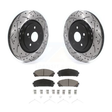 Front Drilled Slot Brake Rotor Ceramic Pad Kit For Lexus RX350 Toyota Camry RX450h NX350h KDC-100114
