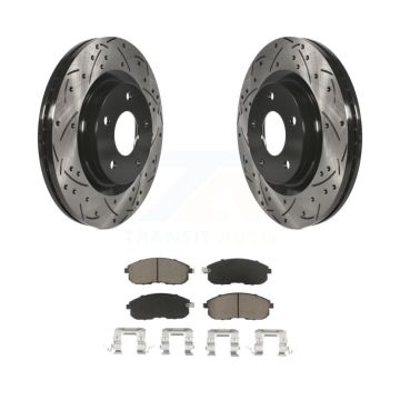 Front Coated Drilled Slotted Disc Brake Rotors And Ceramic Pad Kit For Nissan Sentra Juke KDC-100115