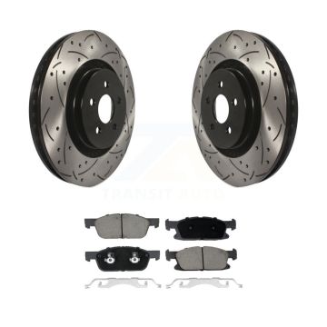 Front Drill Slot Disc Brake Rotor Ceramic Pad Kit For Ford Fusion Lincoln MKZ Continental KDC-100127