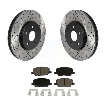 Front Coated Drill Slot Disc Brake Rotors Ceramic Pad Kit For Buick Encore Chevrolet Trax KDC-100143