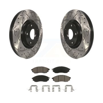 Front Drill Slot Brake Rotor Ceramic Pad Kit For INFINITI Nissan Murano G37 G35 EX35 370Z KDC-100146