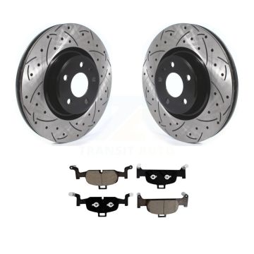 Front Drill Slot Brake Rotors Ceramic Pad Kit For Audi A4 Quattro Q5 A5 Sportback allroad KDC-100157
