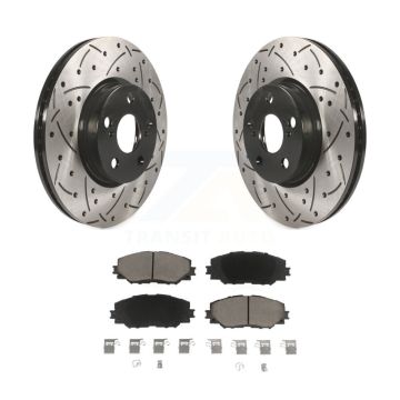 Front Drill Slot Brake Rotor Ceramic Pad Kit For Toyota Corolla Matrix Pontiac Vibe Scion KDC-100168