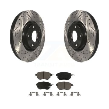 Front Coated Drill Slot Disc Brake Rotors Ceramic Pad Kit For Nissan Murano Altima Maxima KDC-100169