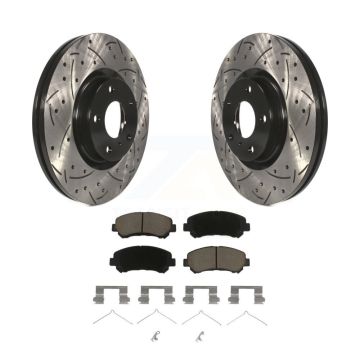 Front Coated Drilled Slotted Disc Brake Rotors And Ceramic Pads Kit For Nissan Maxima KDC-100171