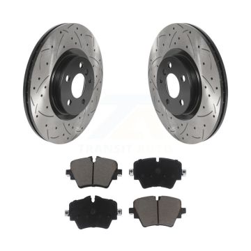 Front Drilled Slot Brake Rotors Ceramic Pad Kit For BMW X1 Mini Cooper Countryman X2 228i KDC-100184