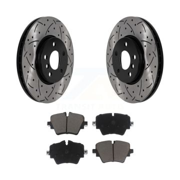 Front Coat Drill Slot Disc Brake Rotor Ceramic Pad Kit For Mini Cooper Countryman Clubman KDC-100185