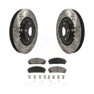 Front Drilled Slot Brake Rotor & Ceramic Pad Kit For Toyota Highlander Sienna Lexus RX350 KDC-100189