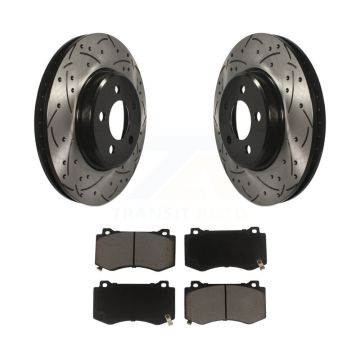 Front Drill Slot Brake Rotor Ceramic Pad Kit For 2019 Dodge Charger GT With Brembo Brakes KDC-100193