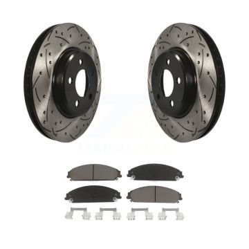 Front Drill Slot Brake Rotor Ceramic Pad Kit For 2019 Dodge Charger Without Brembo Brakes KDC-100194