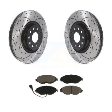 Front Drill Slot Brake Rotor Ceramic Pad Kit For Volkswagen Tiguan Jetta Audi Q3 GTI Golf KDC-100201