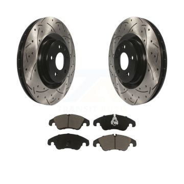 Front Drilled Slot Disc Brake Rotor Ceramic Pad Kit For Audi Q5 A4 Quattro S4 S5 A6 A7 A5 KDC-100208