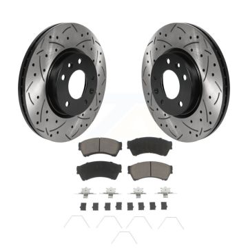Front Drilled Slot Brake Rotor Ceramic Pad Kit For Ford Fusion Mazda 6 Lincoln MKZ Zephyr KDC-100219