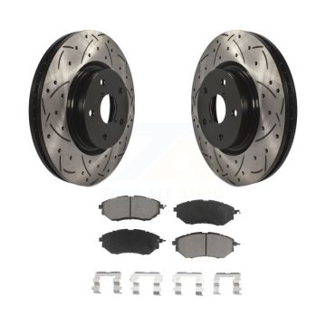 Front Drilled Slot Brake Rotor & Ceramic Pad Kit For Subaru Outback WRX Legacy Tribeca B9 KDC-100231