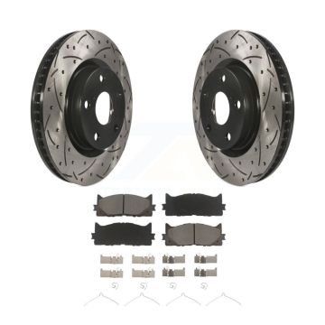 Front Drilled Slot Brake Rotor Ceramic Pad Kit For Toyota Camry Lexus ES350 Avalon ES300h KDC-100237